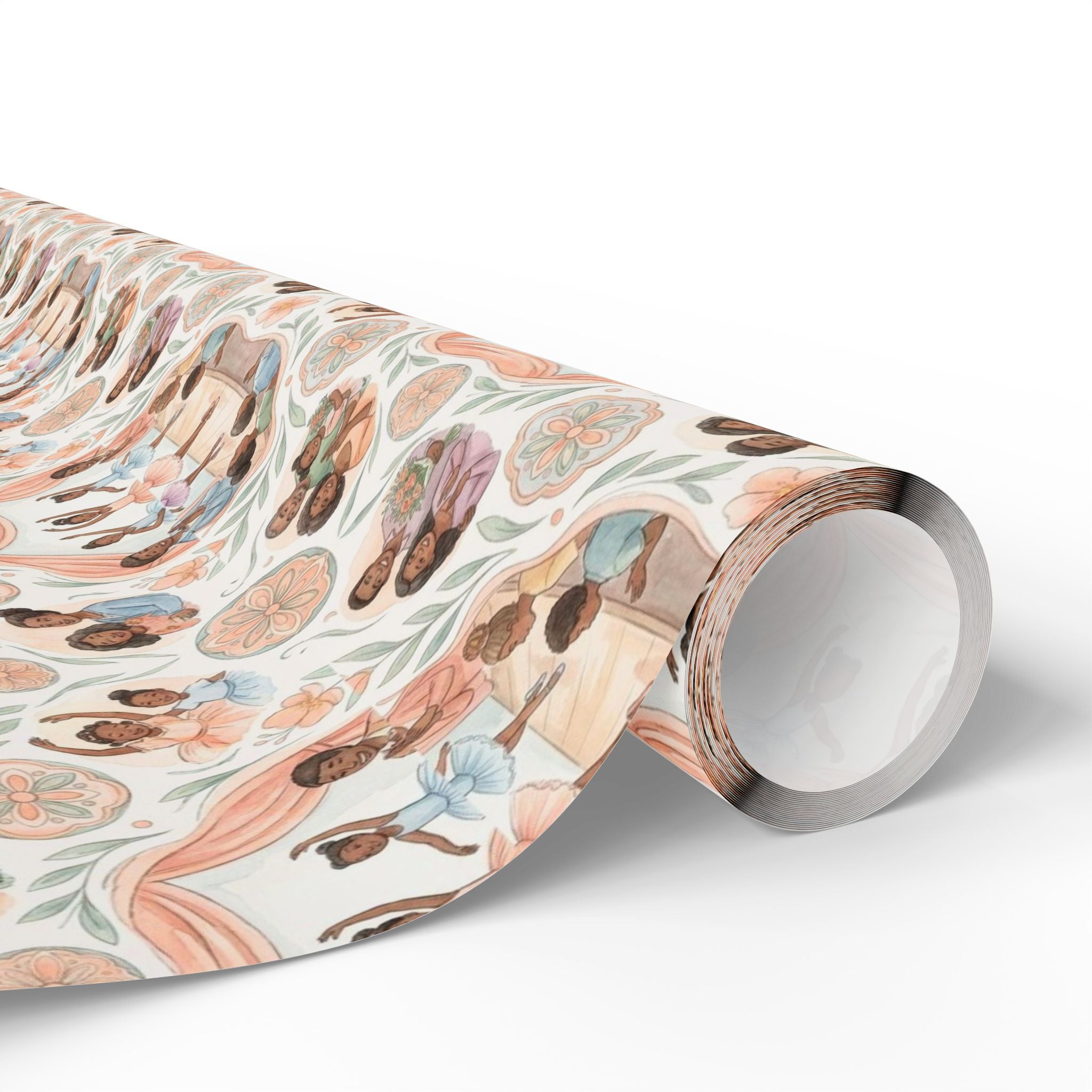 Dance Recital Grace — Peach & Sage Wrapping Paper — Family Wrap Co.