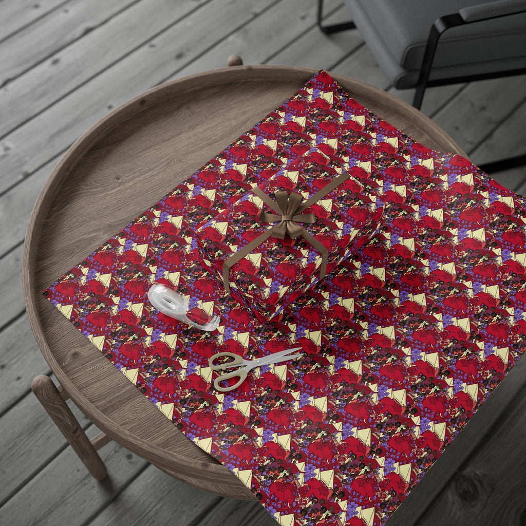 Crimson & Cream Heritage Family Wrap — African American Gift Wrap by Family Wrap Co.