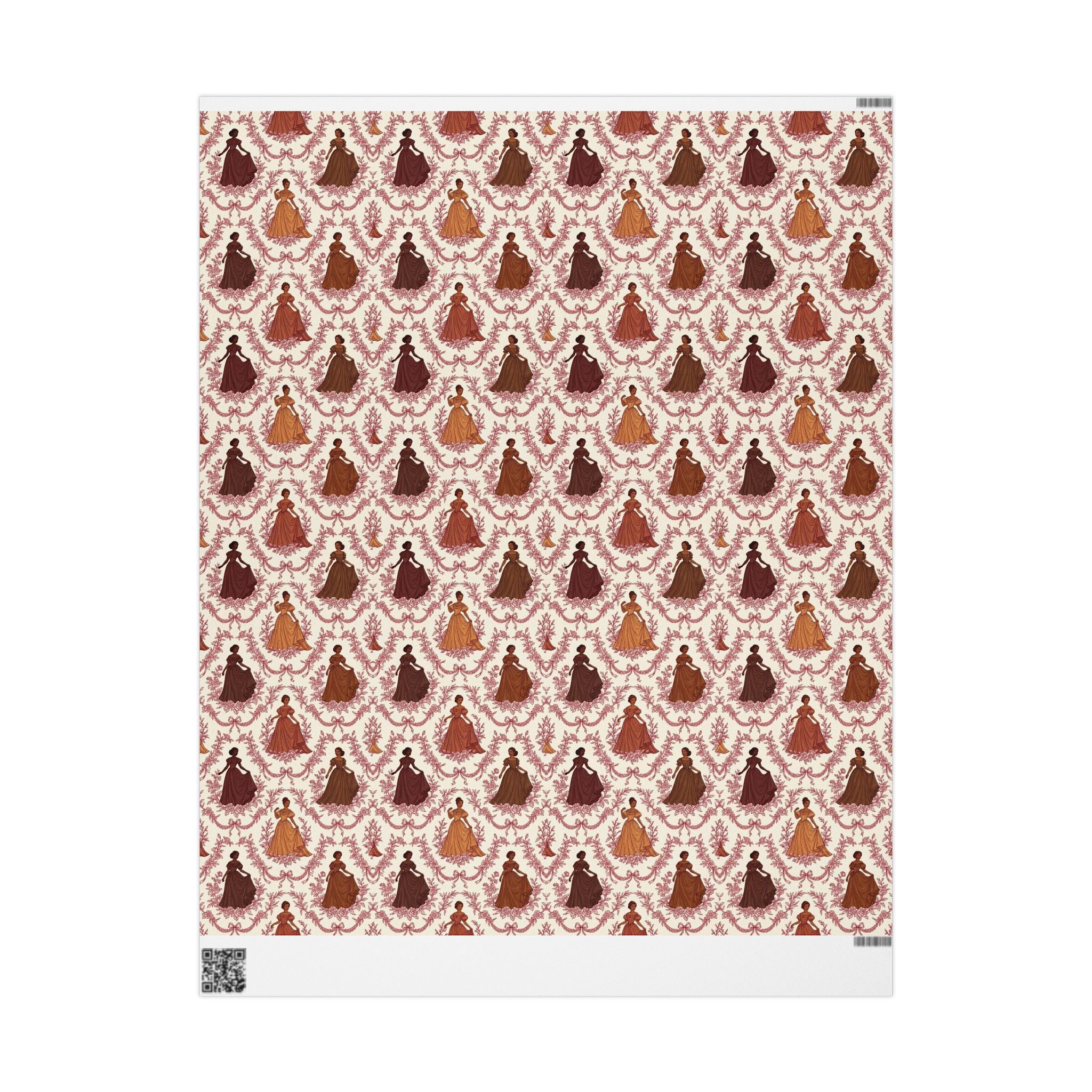 Crimson & Cream Toile Elegance Wrapping Paper — Family Wrap Co.