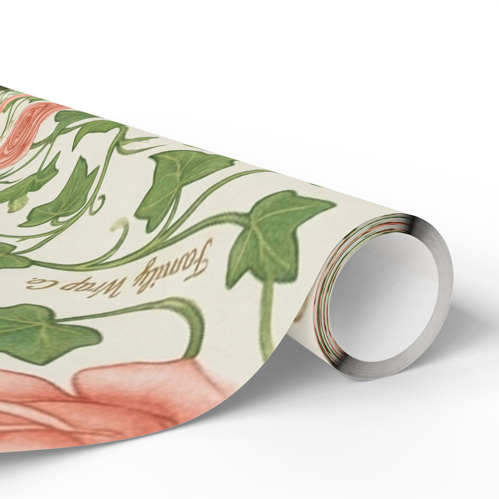 Pink & Green Rose Lattice -- Garden of Pearls — African American Gift Wrap by Family Wrap Co.