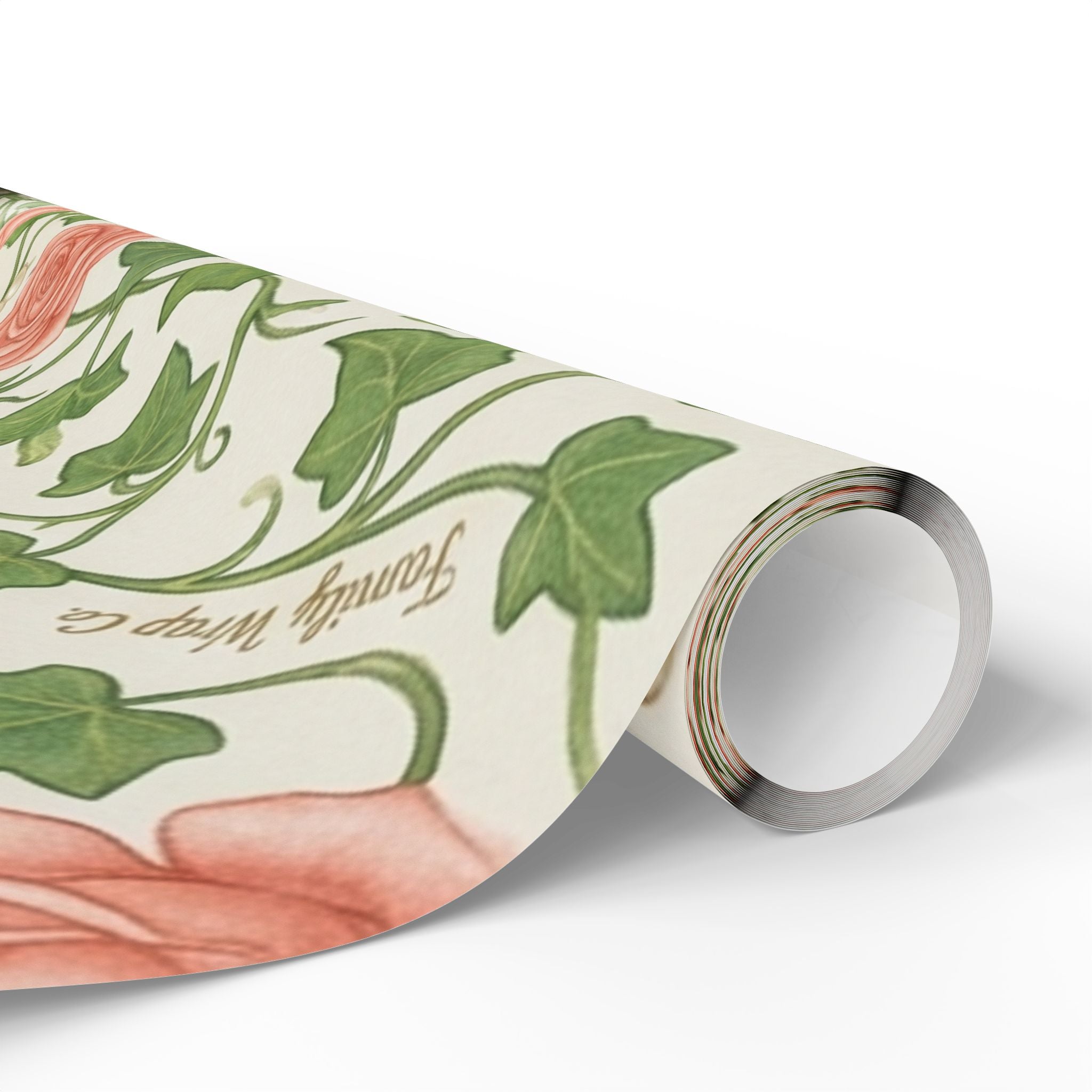 Pink & Green Rose Lattice -- Garden of Pearls — African American Gift Wrap by Family Wrap Co.