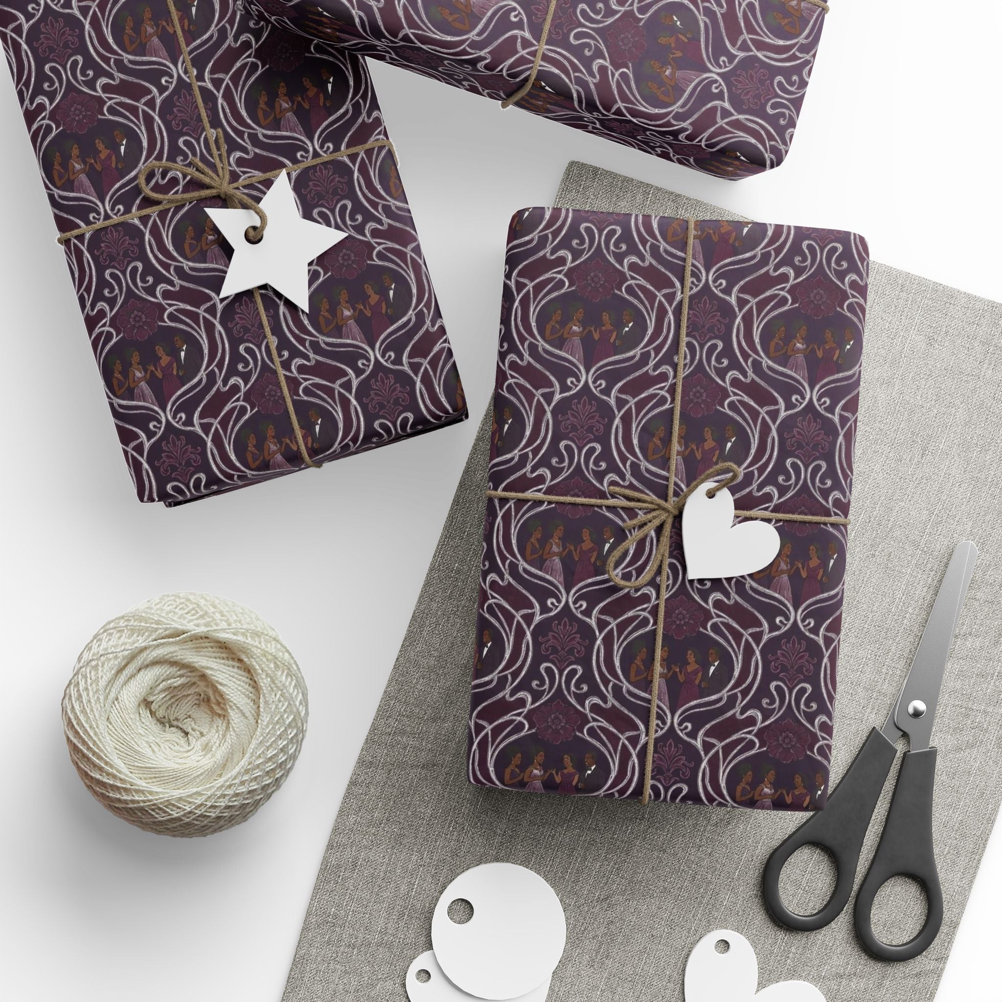 Plum & Silver Soirée Wrapping Paper — Family Wrap Co.
