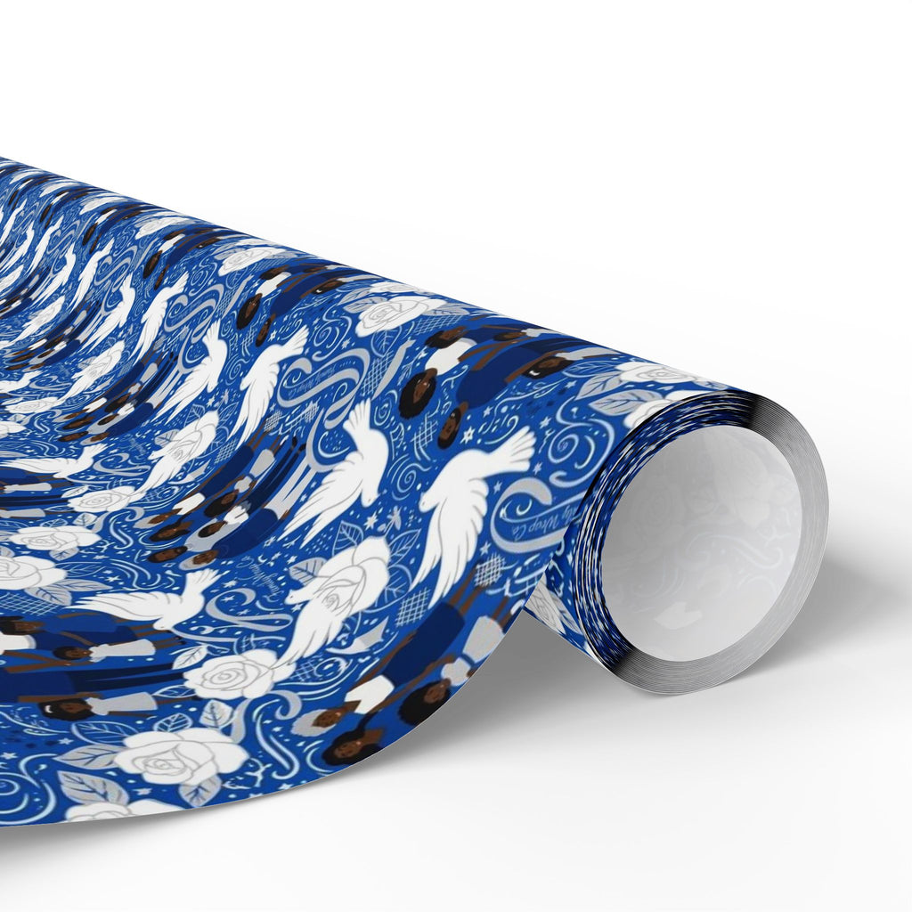 Blue & White Grace Family Collection — African American Gift Wrap by Family Wrap Co.