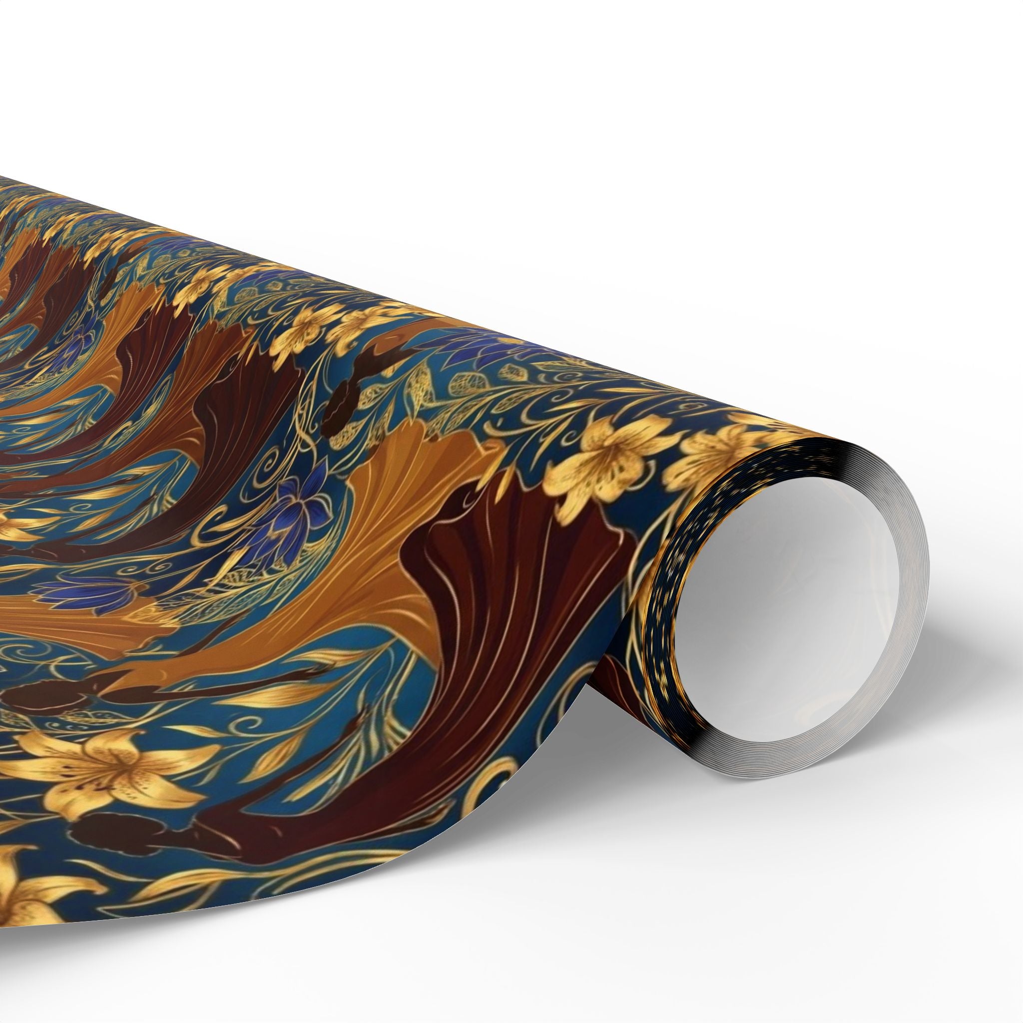 Blue Gold Botanical Luxe Wrapping Paper — Family Wrap Co.