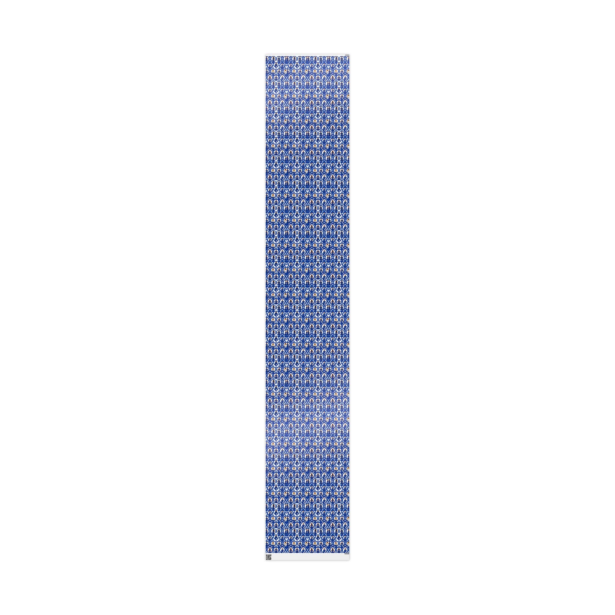 Royal Blue & White Geometric Elegance Wrapping Paper — Family Wrap Co.