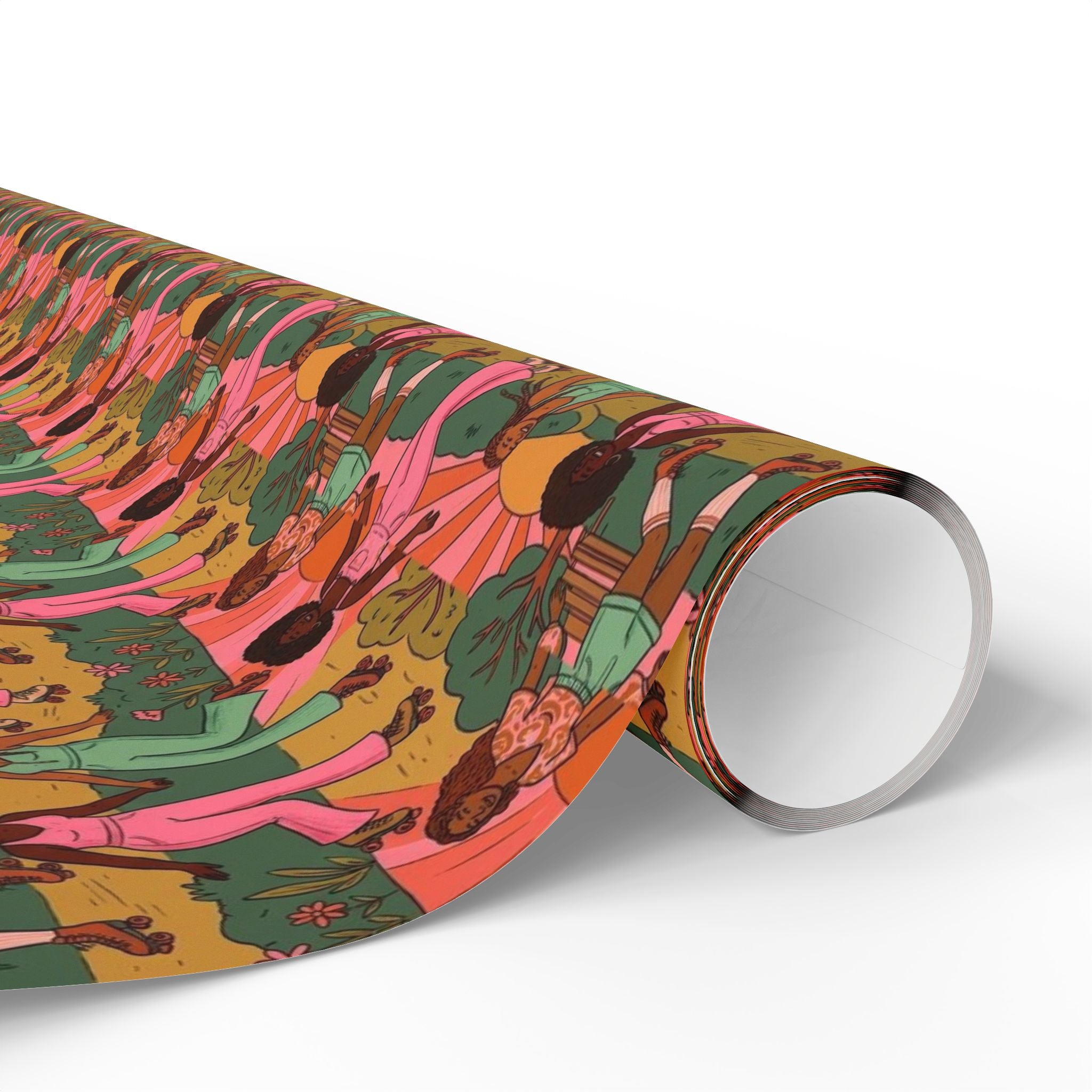 Sunset Roller Skating Energy Wrapping Paper — Family Wrap Co.