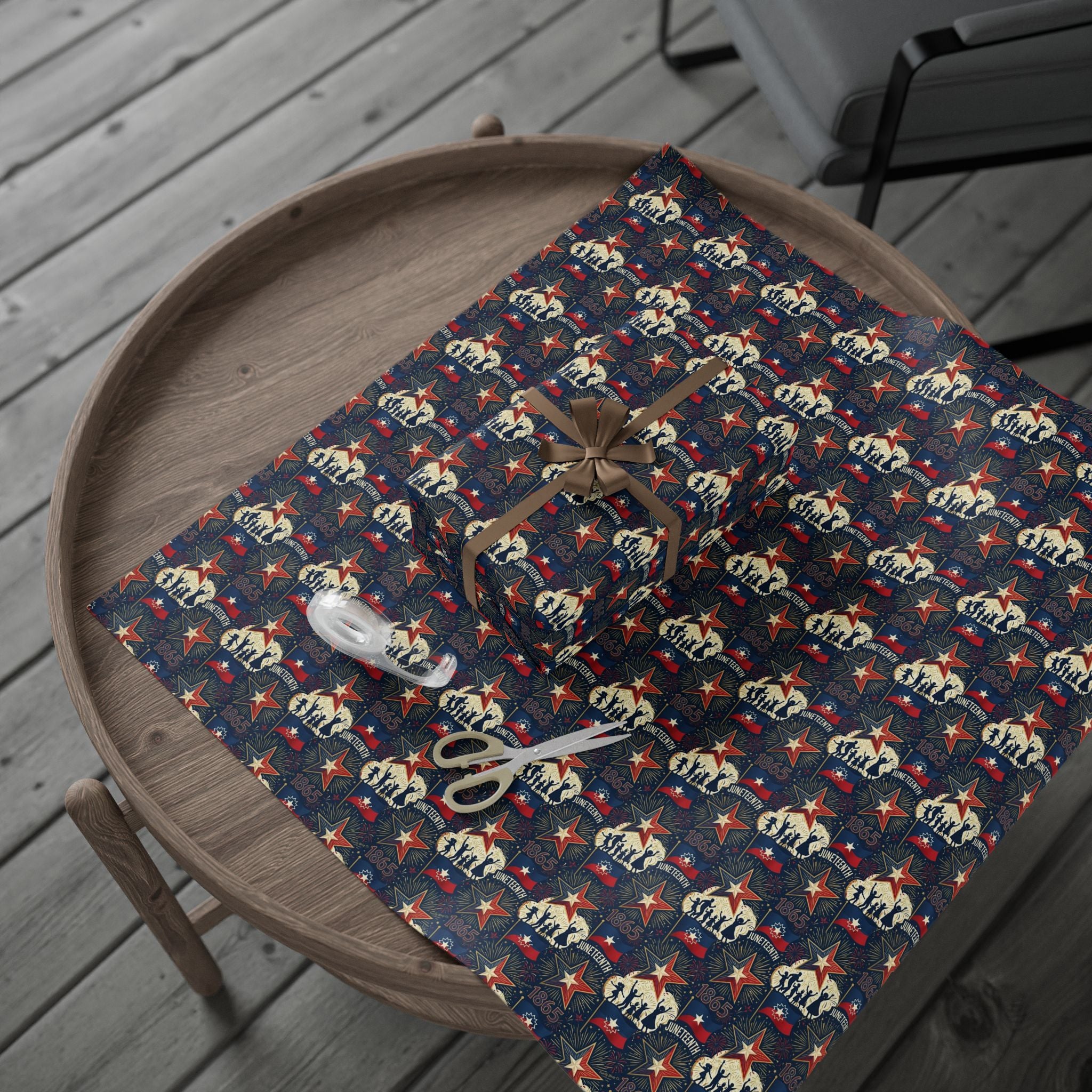 Juneteenth Freedom Celebration Pattern — African American Gift Wrap by Family Wrap Co.