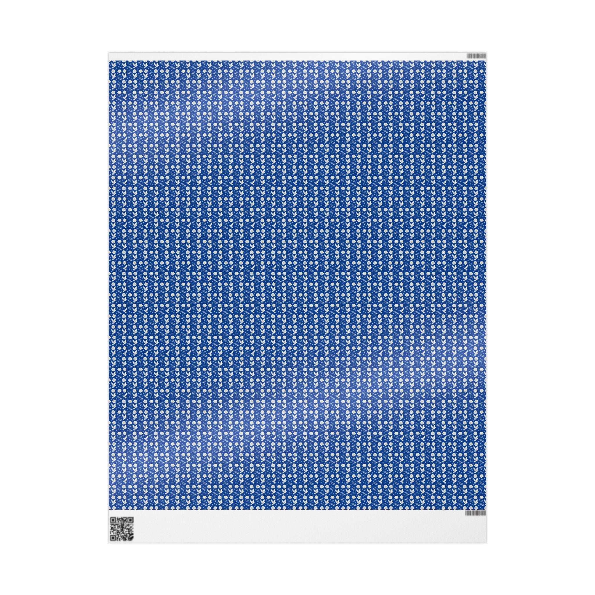 Royal Blue & White Cloud Garden -- Celestial Bloom — African American Gift Wrap by Family Wrap Co.