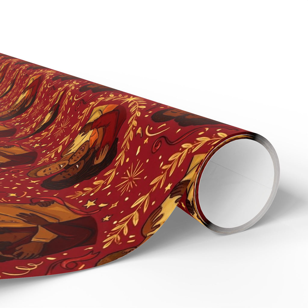 Crimson & Gold Festive Families Wrapping Paper — Family Wrap Co.