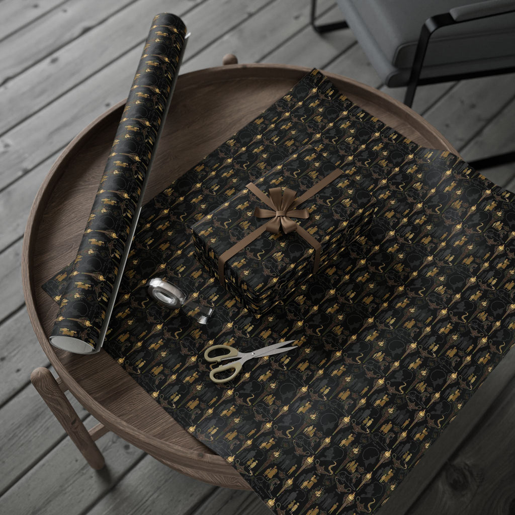 Onyx Sphinx & Gold Wrapping Paper — Family Wrap Co.
