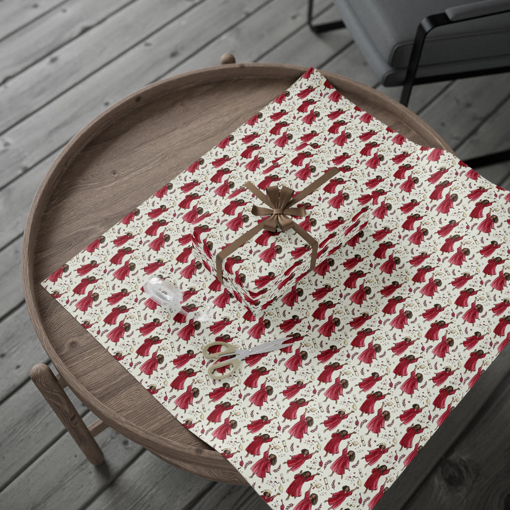 Crimson Cream Graduation Radiance Wrapping Paper — Family Wrap Co.