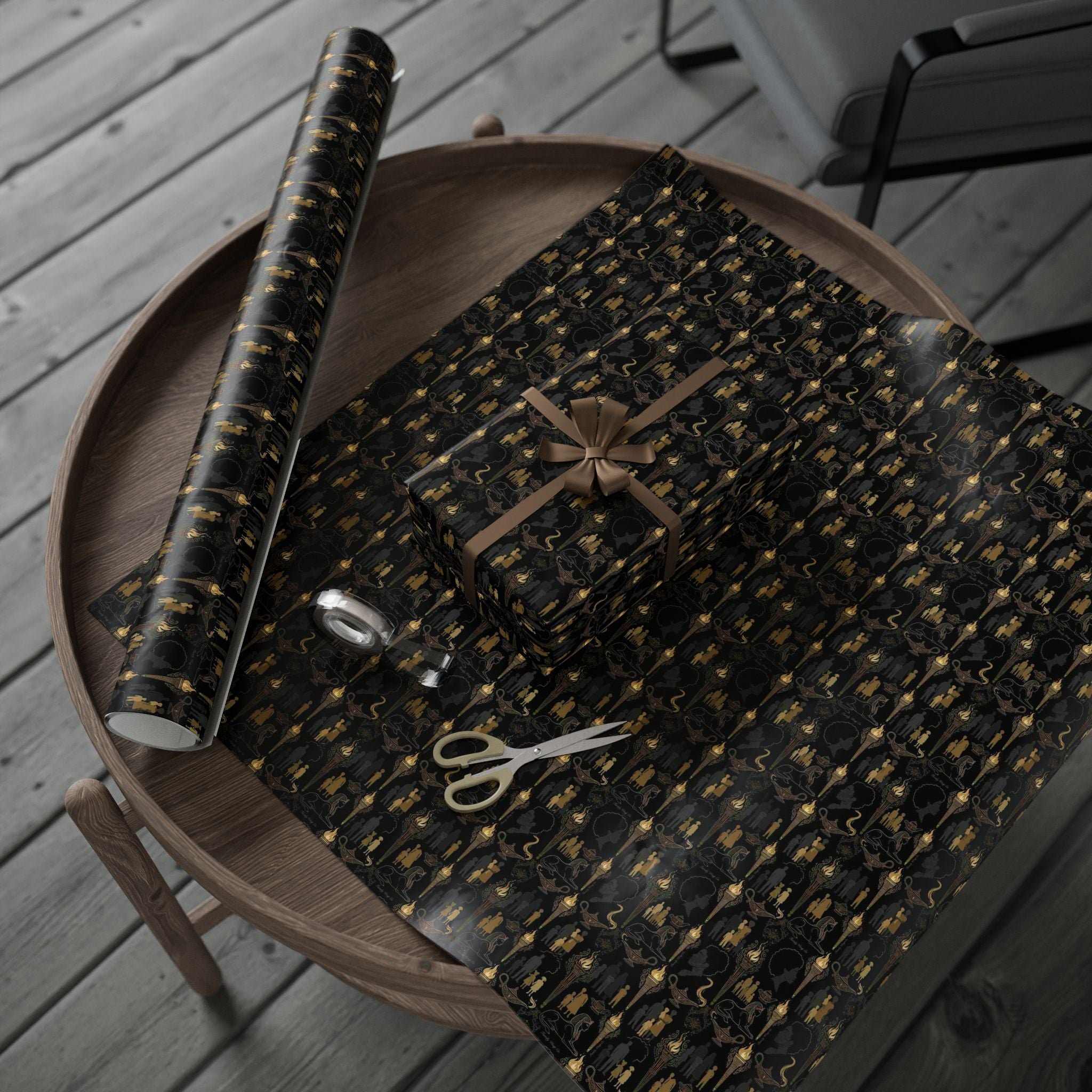 Onyx Sphinx & Gold Wrapping Paper — Family Wrap Co.
