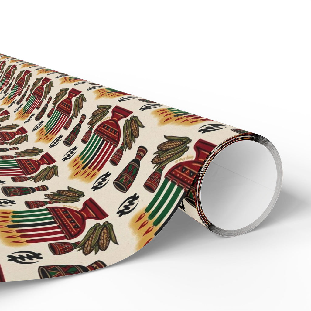 Kinara Kwanzaa Celebration Pattern — African American Gift Wrap by Family Wrap Co.