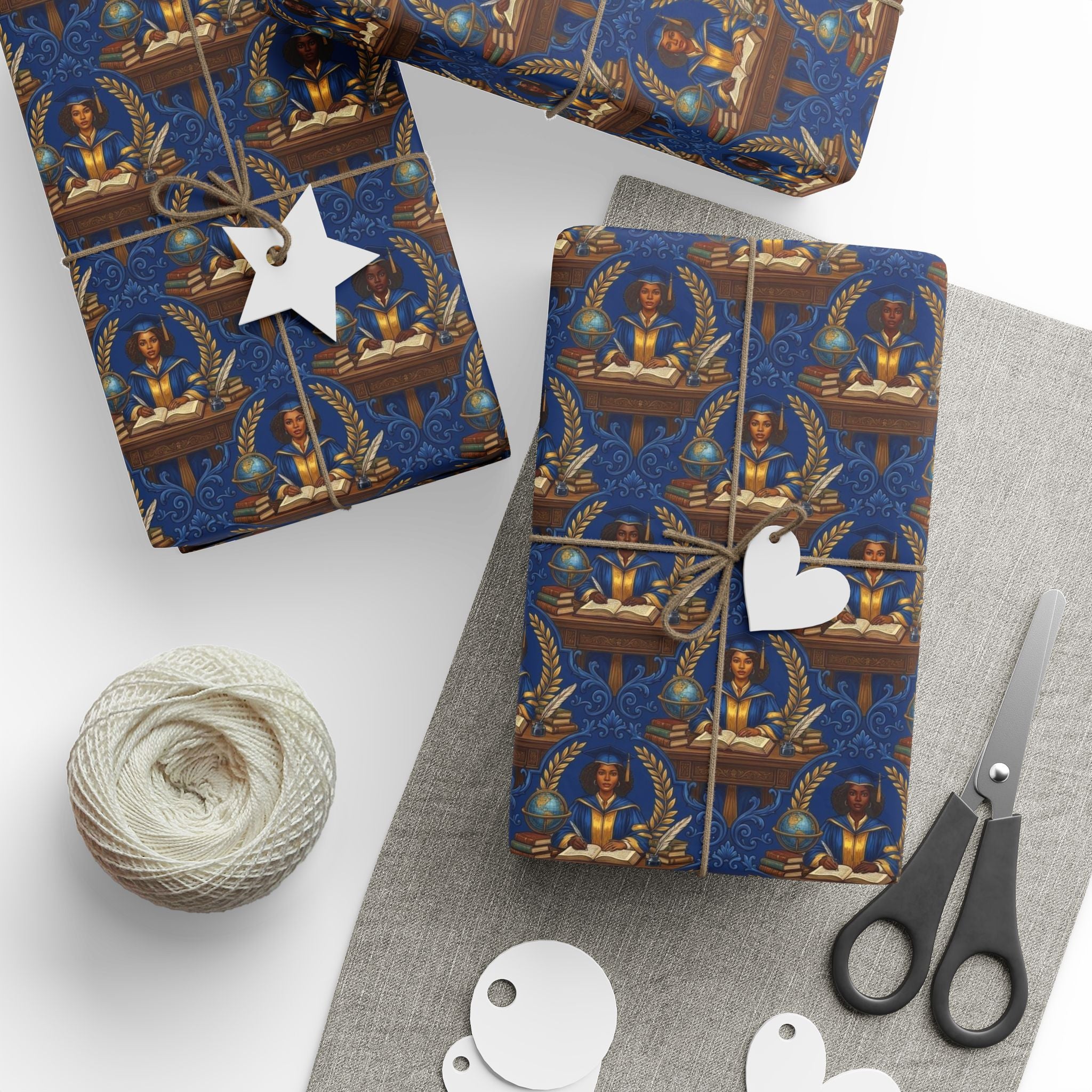 Blue Gold Legacy Scholars Wrapping Paper — Family Wrap Co.