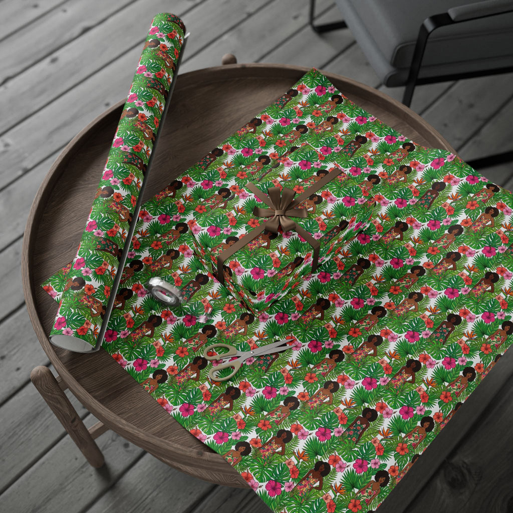 Pink & Green Botanical Garden Wrapping Paper — Family Wrap Co.