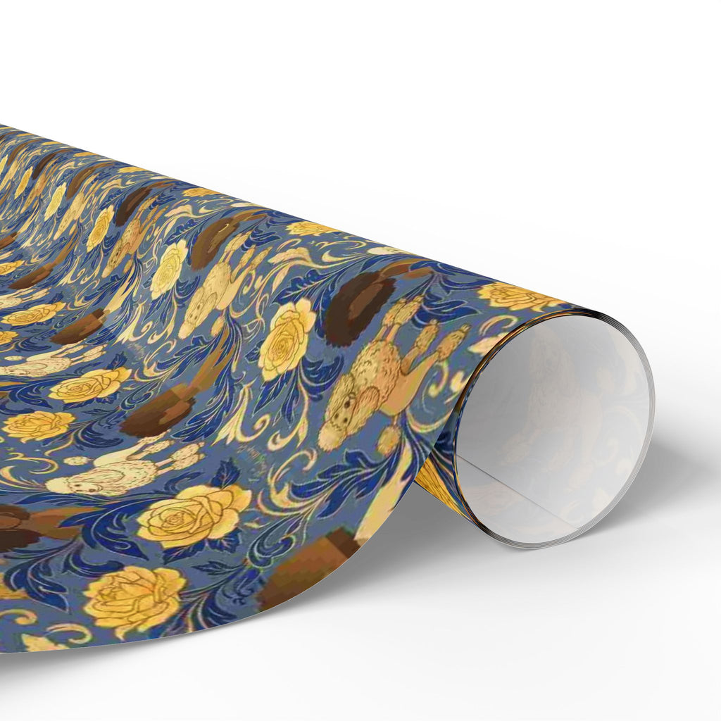 Sapphire Crown & Golden Bloom Wrapping Paper — Family Wrap Co.