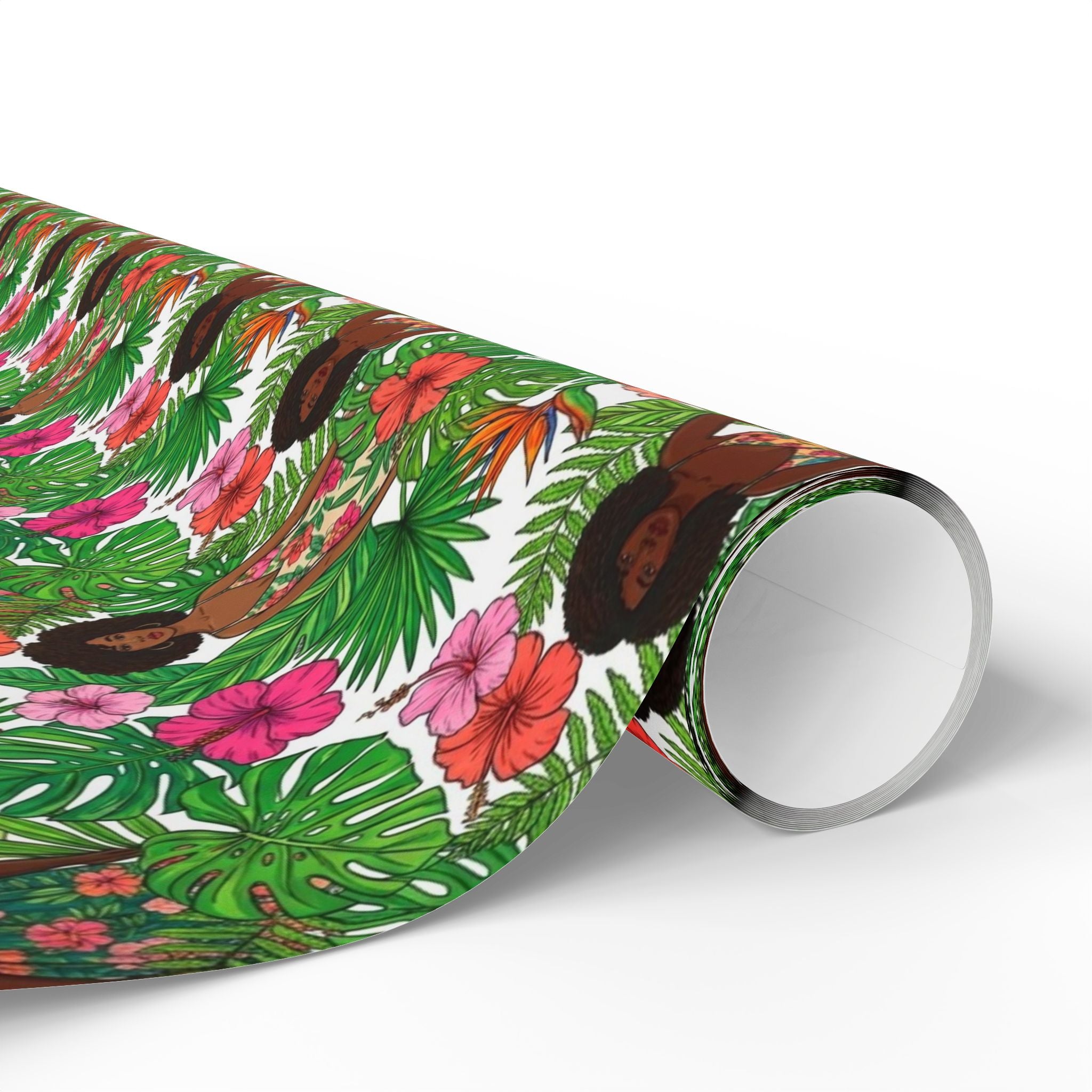 Pink & Green Botanical Garden Wrapping Paper — Family Wrap Co.