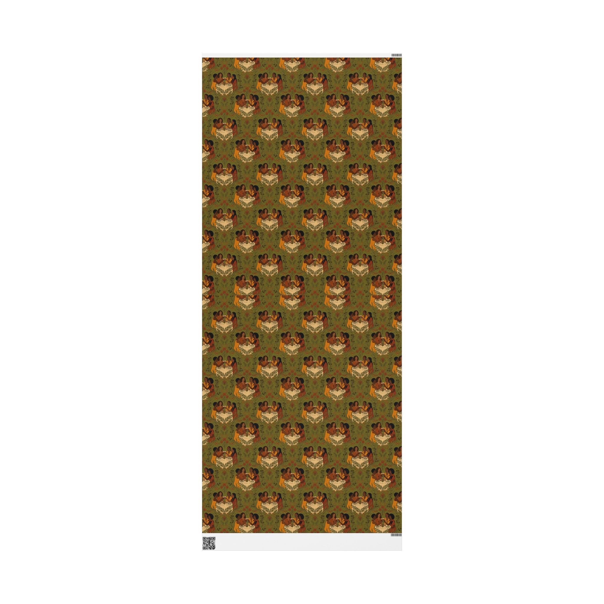 Friends Brunch Gathering — Earth Tone Elegance Wrapping Paper — Family Wrap Co.