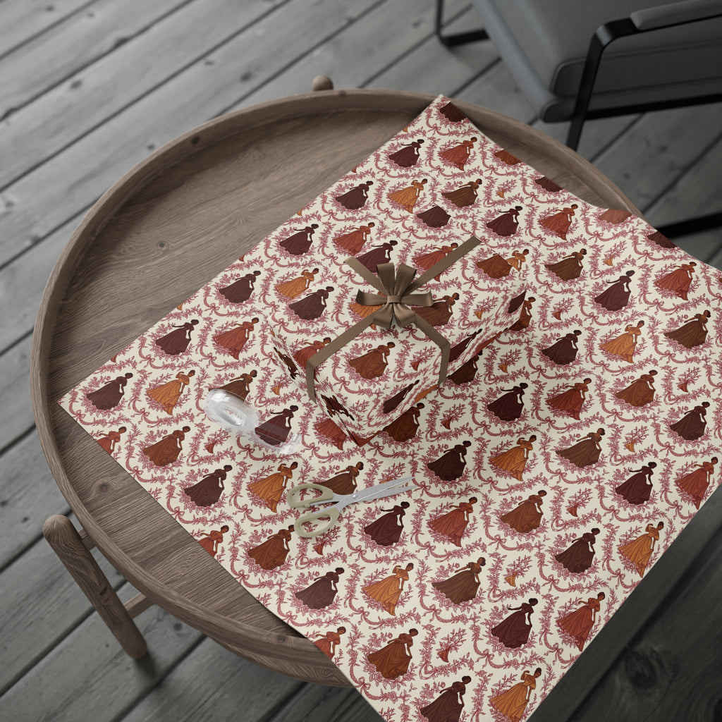 Crimson & Cream Toile Elegance Wrapping Paper — Family Wrap Co.