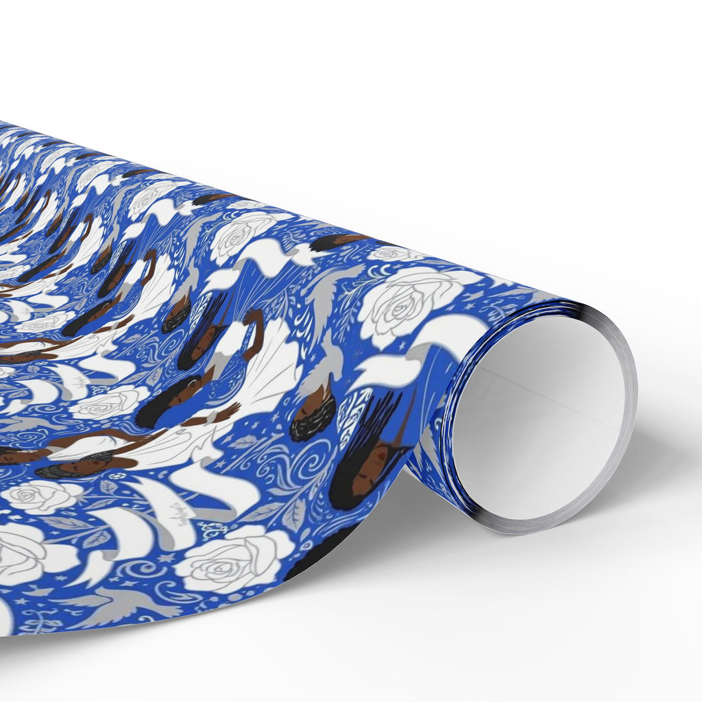 Royal Blue Grace Women's Pattern — African American Gift Wrap by Family Wrap Co.