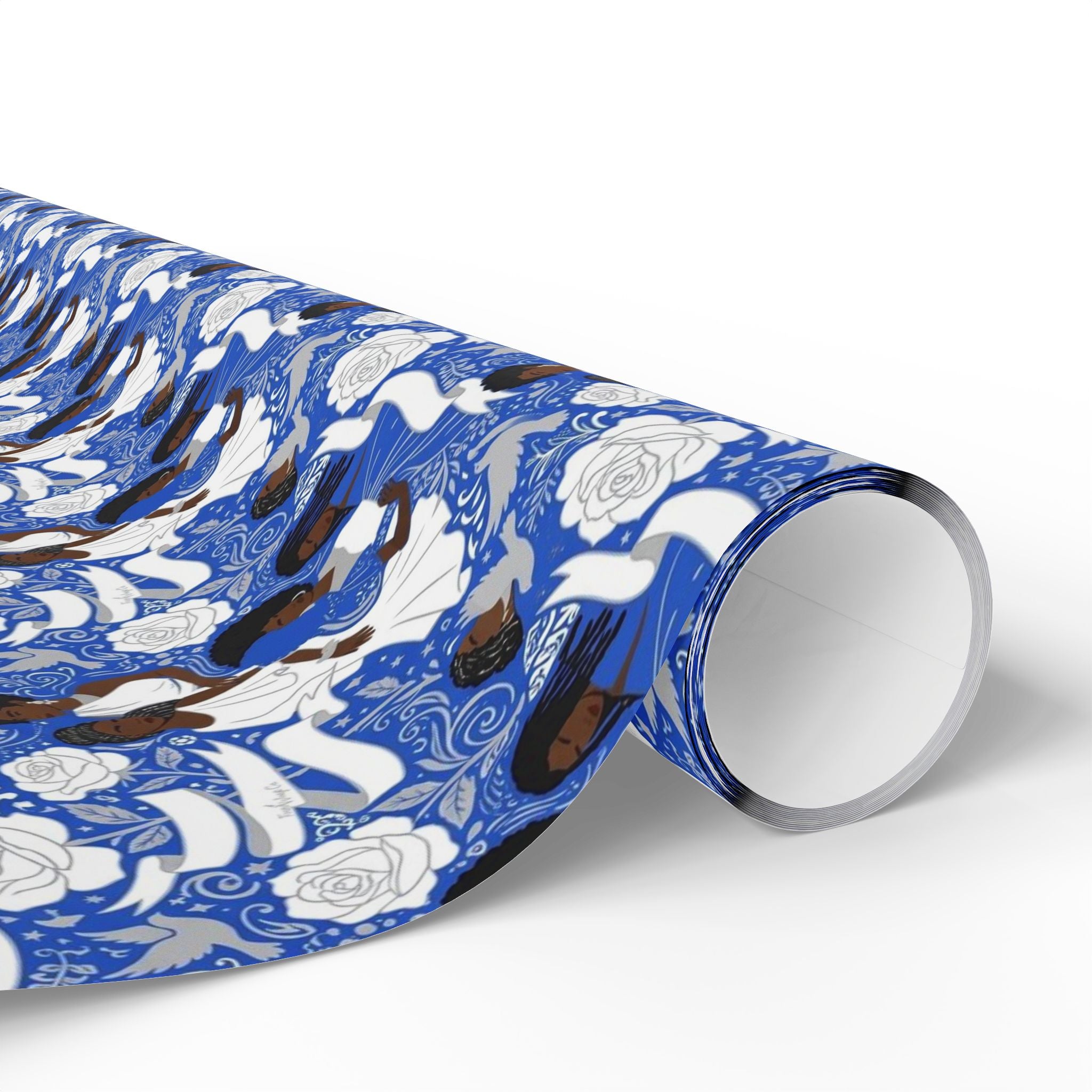 Royal Blue Grace Women's Pattern — African American Gift Wrap by Family Wrap Co.