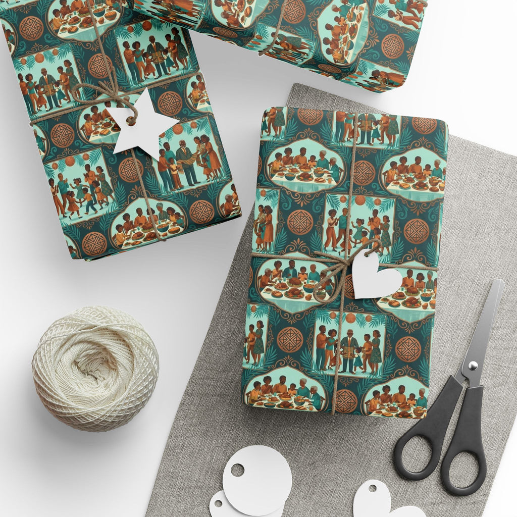 Teal & Copper Heritage Wrapping Paper — Family Wrap Co.