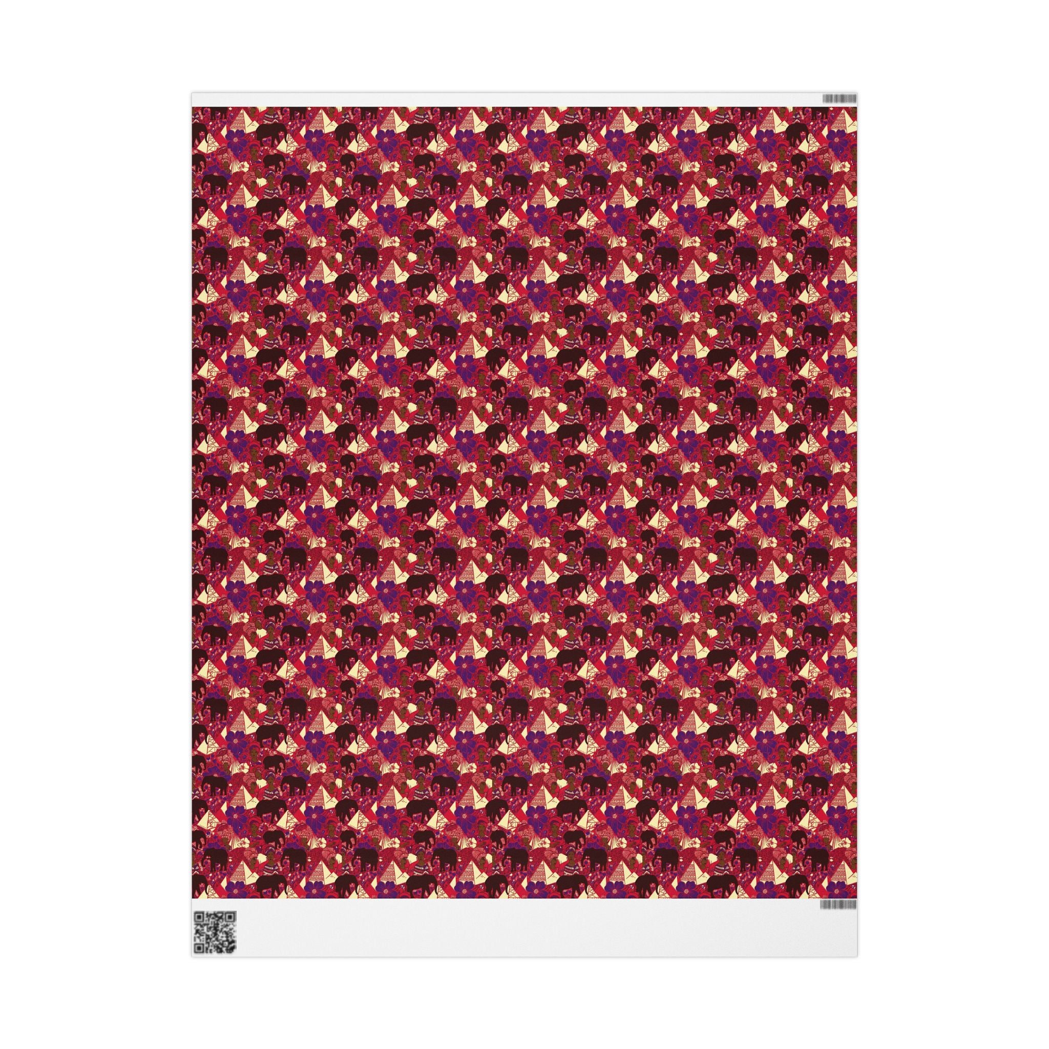 Crimson & Cream Women's Power Pattern — African American Gift Wrap by Family Wrap Co.