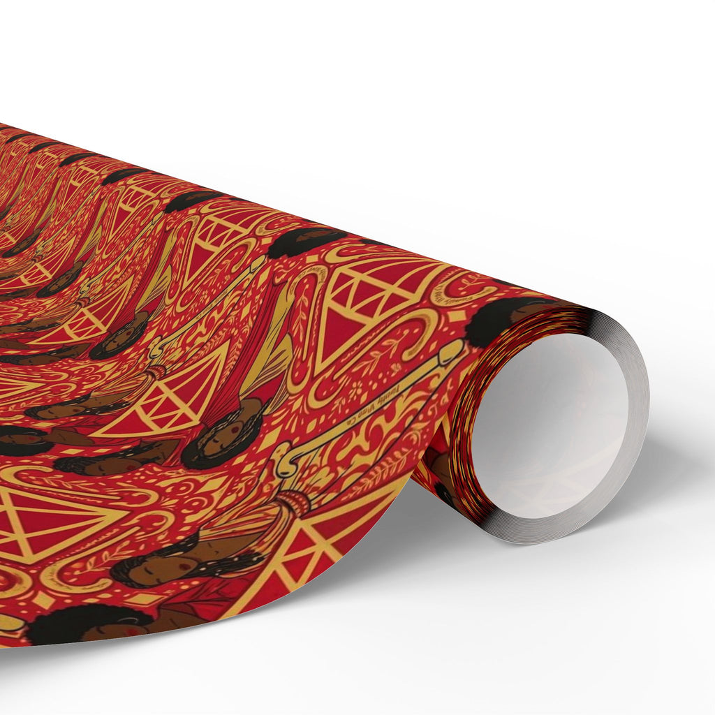 Crimson & Gold Diamond Cane Collection — African American Gift Wrap by Family Wrap Co.