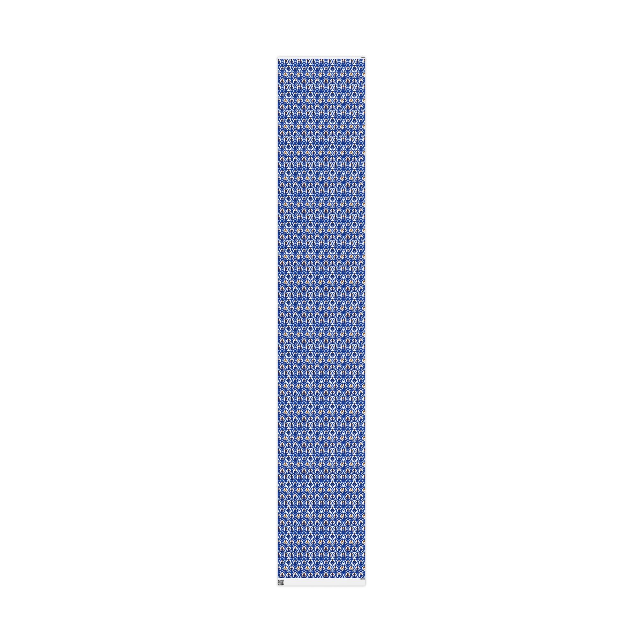 Royal Blue & White Geometric Elegance Wrapping Paper — Family Wrap Co.