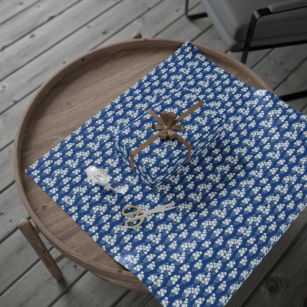 White Rose Cascade Pattern — African American Gift Wrap by Family Wrap Co.