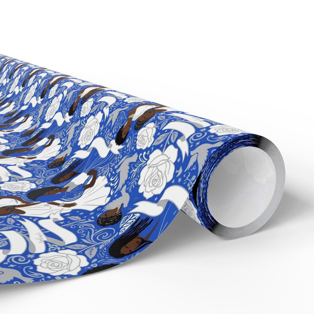 Royal Blue Grace Women's Pattern — African American Gift Wrap by Family Wrap Co.