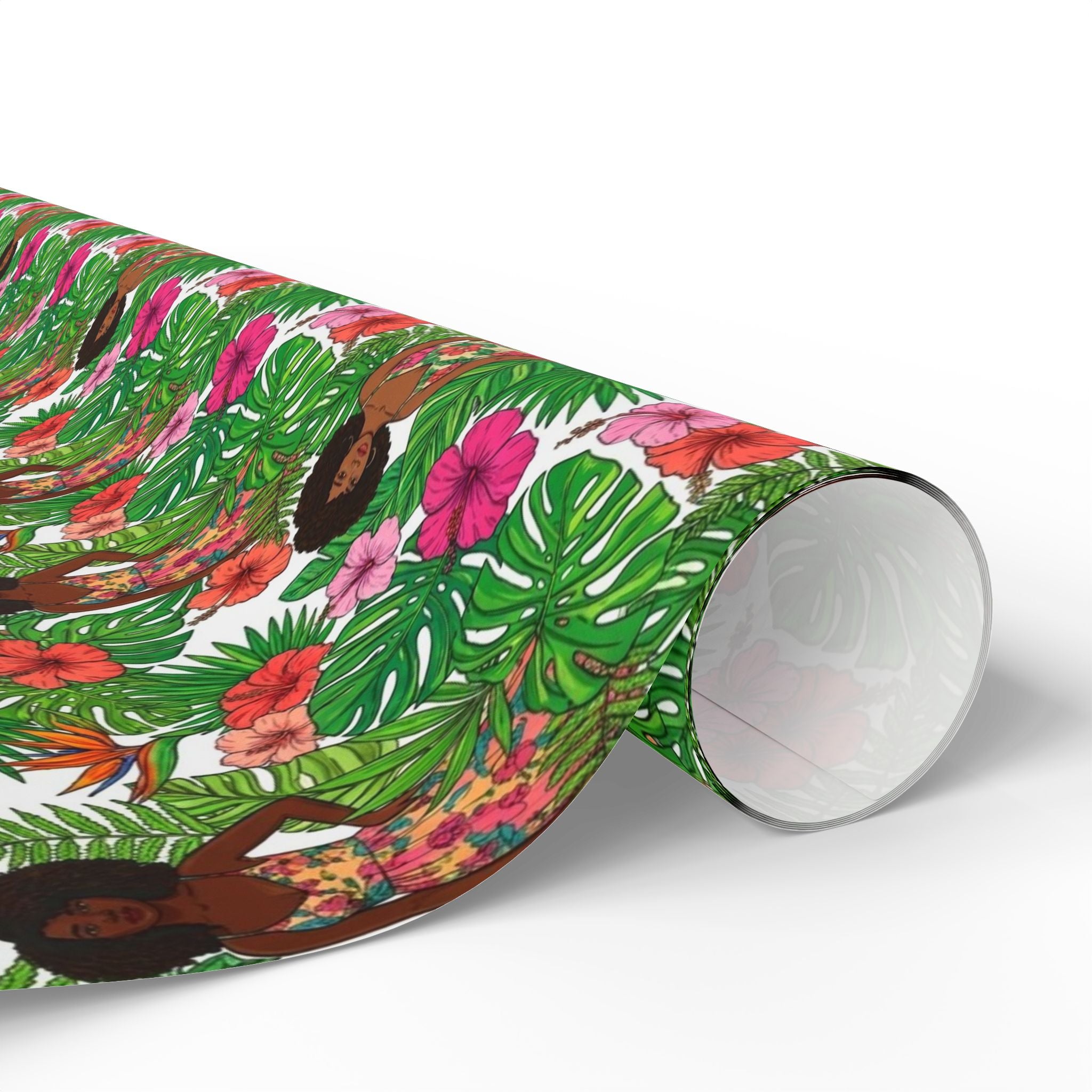 Pink & Green Botanical Garden Wrapping Paper — Family Wrap Co.