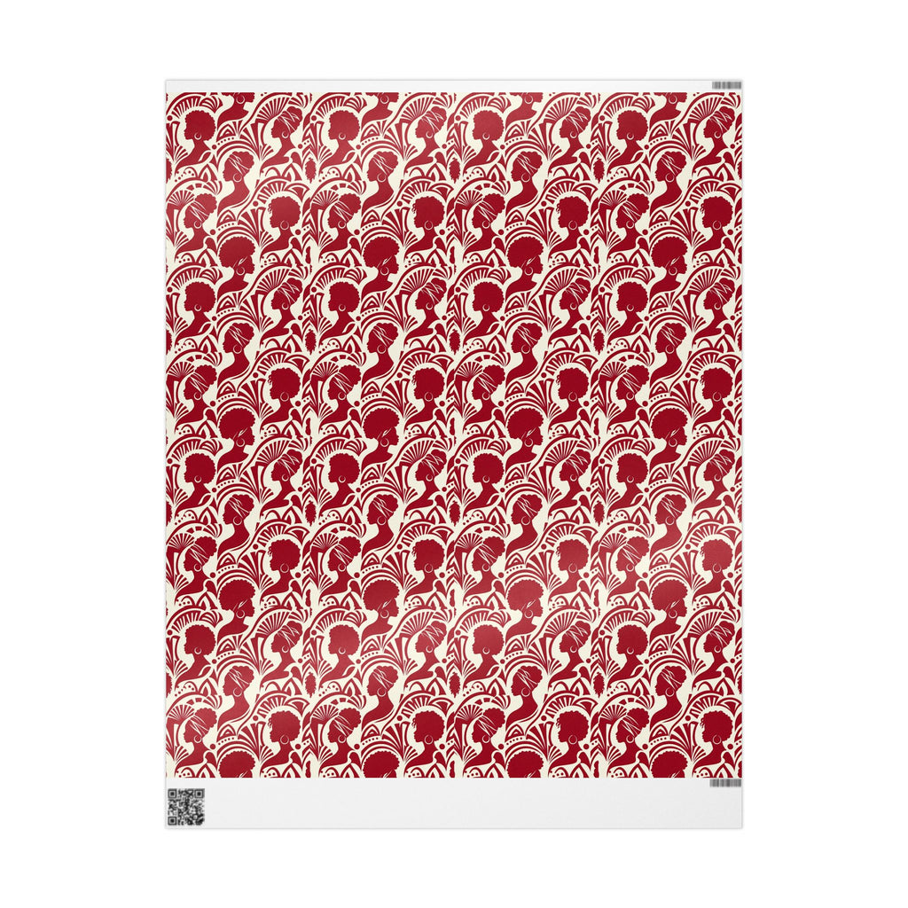 Crimson & Cream Modern Silhouette Rhythm Gift Wrap — Family Wrap Co.