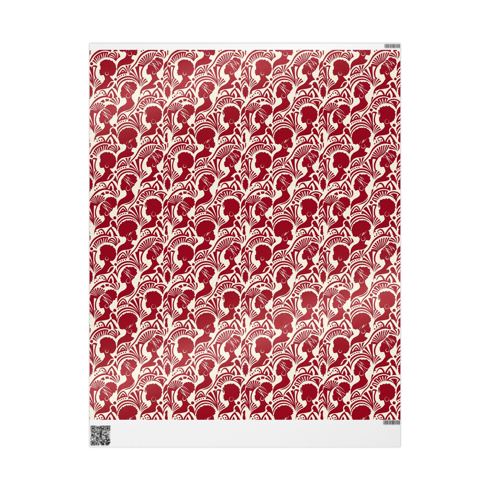 Crimson & Cream Modern Silhouette Rhythm Gift Wrap — Family Wrap Co.