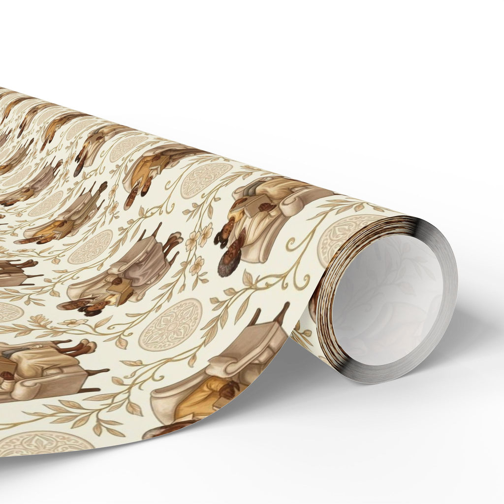 Reading Together — Champagne Warmth Wrapping Paper — Family Wrap Co.