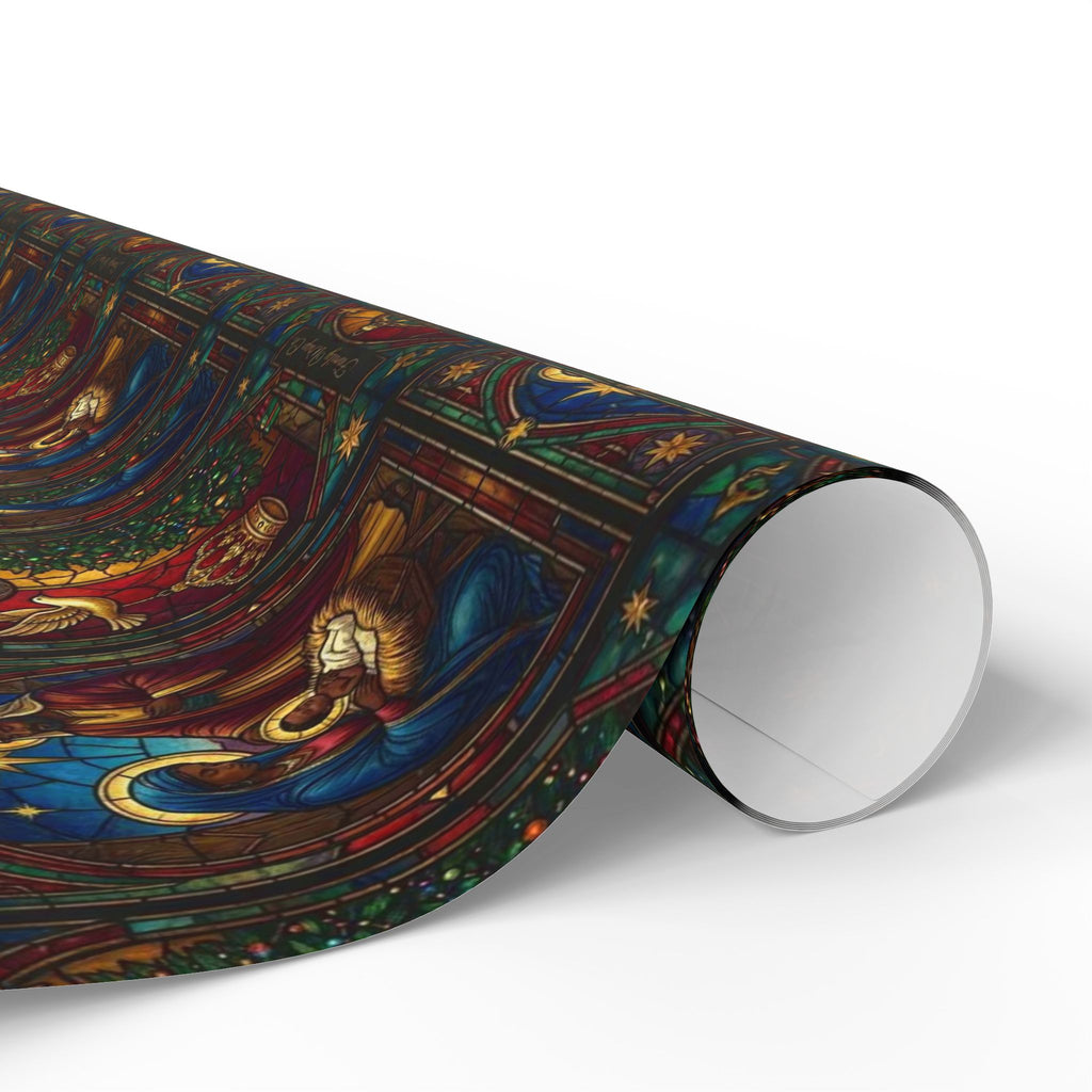 Jewel Tone Nativity Scene Christmas Gift Wrap — Family Wrap Co.