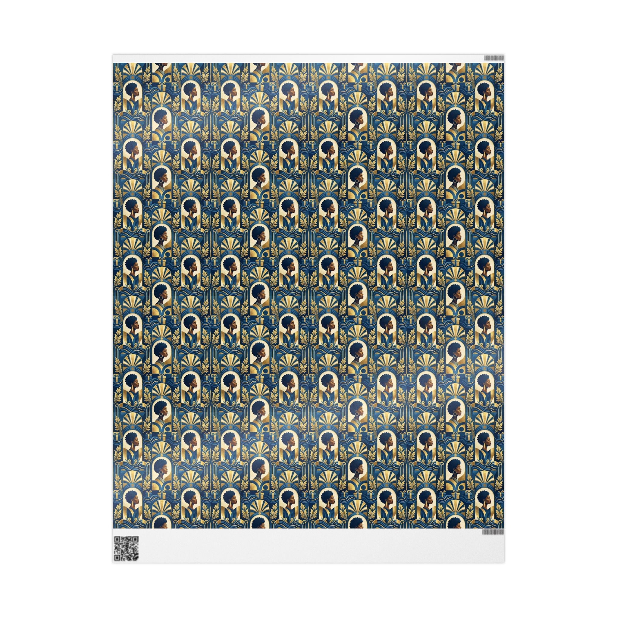 Blue & Gold Modern Muse Mosaic Wrapping Paper — Family Wrap Co.