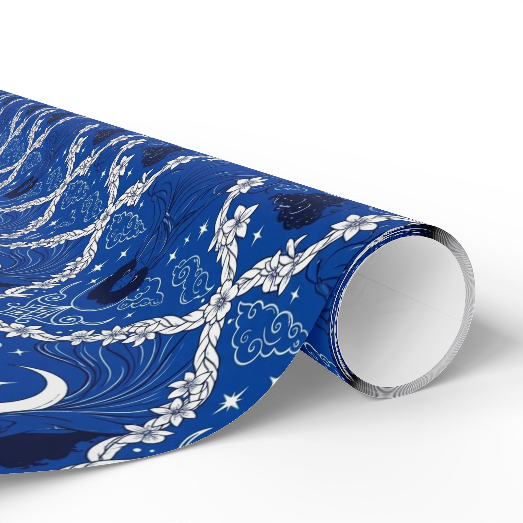 Royal Blue & White Celestial Sisters Gift Wrap — Family Wrap Co.
