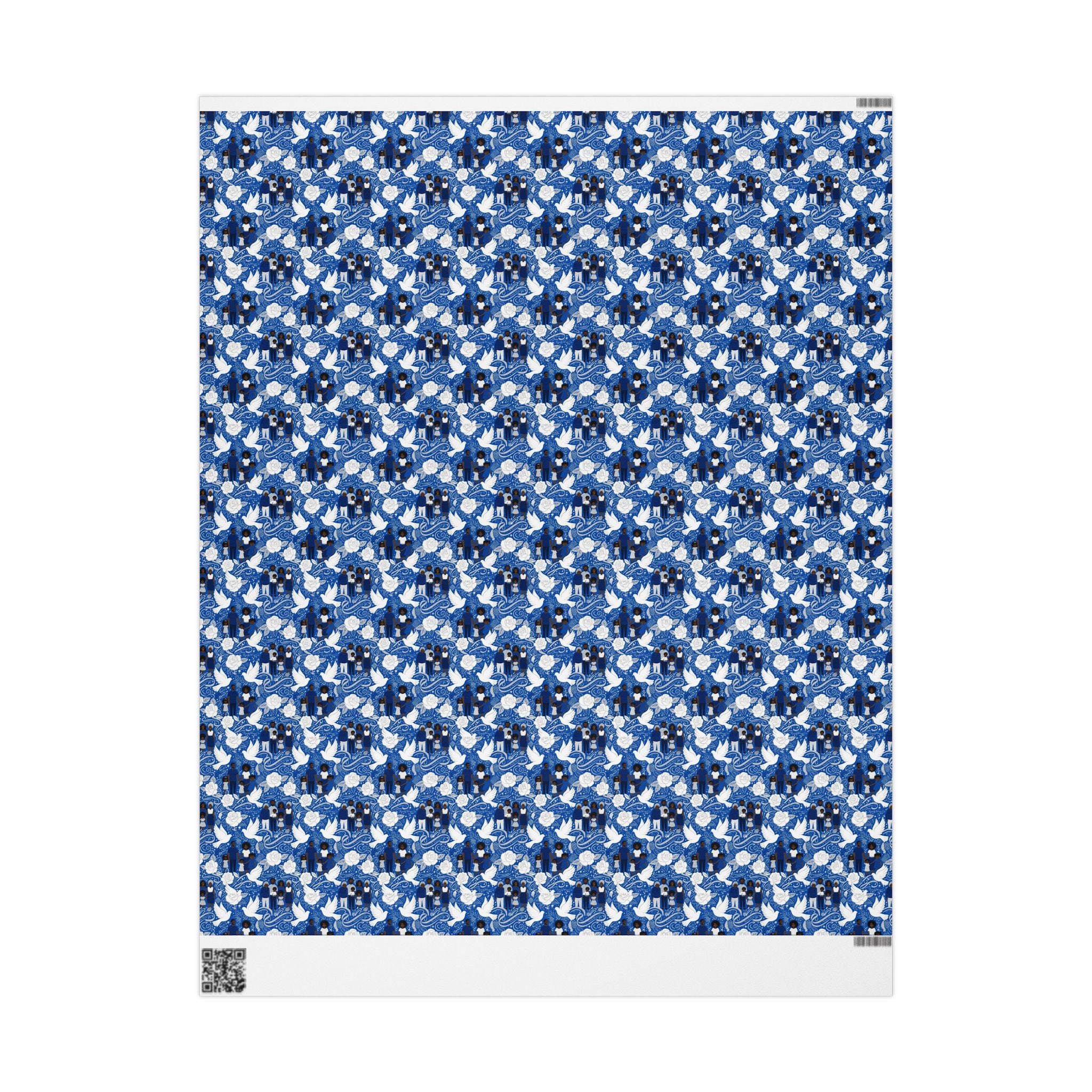Blue & White Grace Family Collection — African American Gift Wrap by Family Wrap Co.