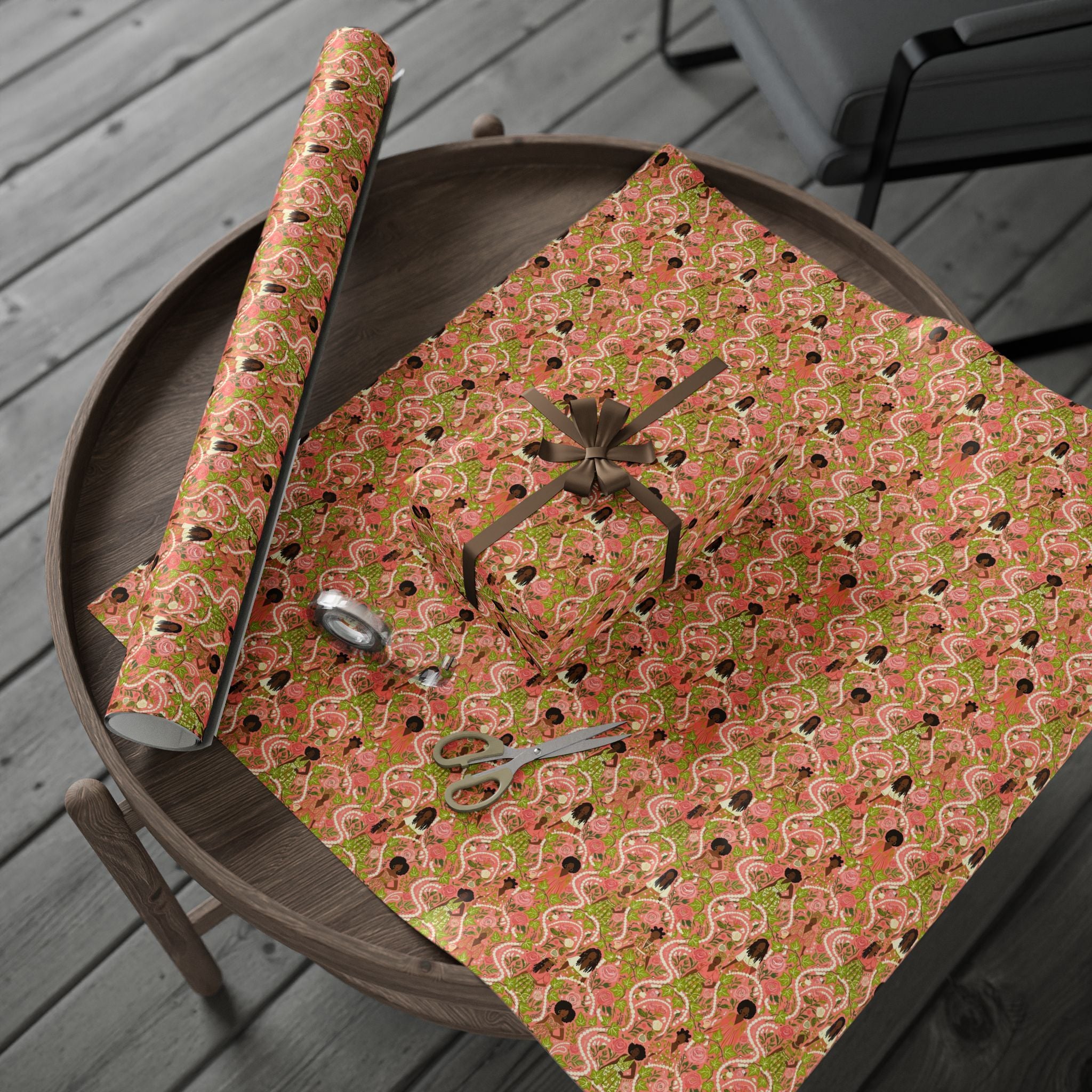 Pink & Green Elegance Women's Collection — African American Gift Wrap by Family Wrap Co.