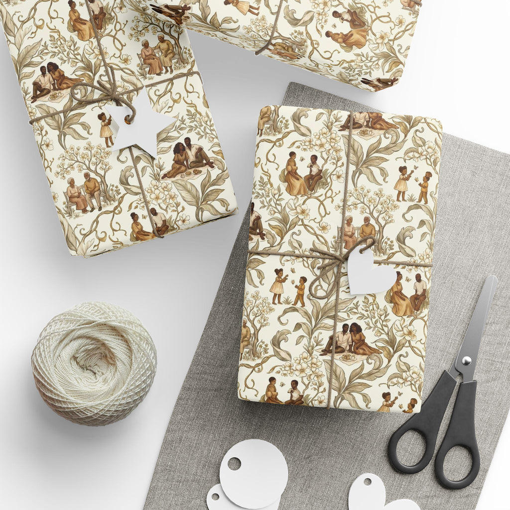Golden Botanical Green & Gold Wrapping Paper — Family Wrap Co.