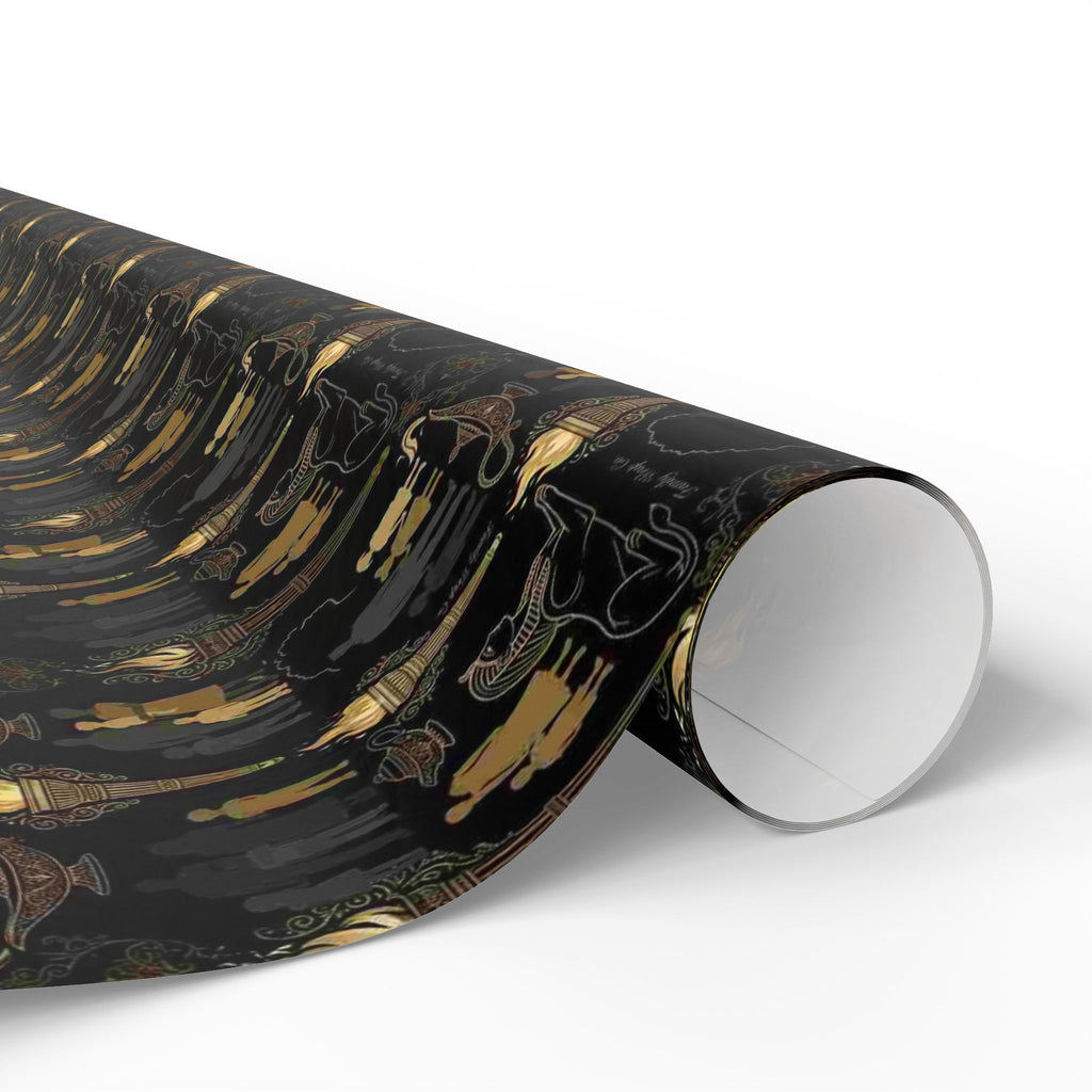 Onyx Sphinx & Gold Wrapping Paper — Family Wrap Co.