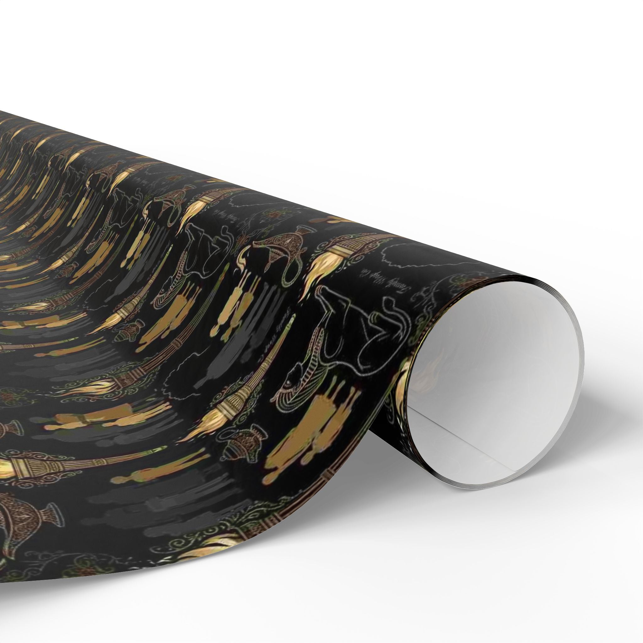 Onyx Sphinx & Gold Wrapping Paper — Family Wrap Co.