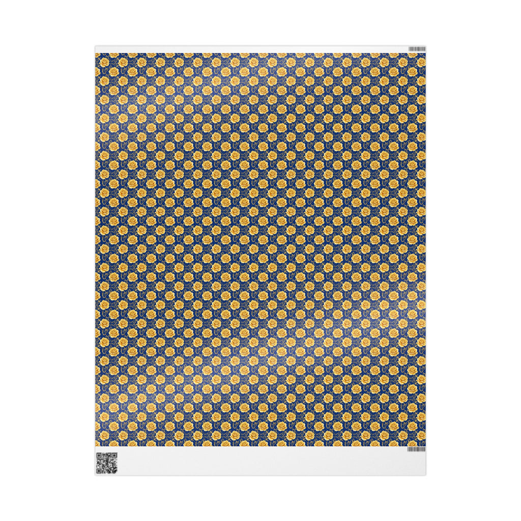 Yellow Tea Rose & Gold Filigree Pattern — African American Gift Wrap by Family Wrap Co.