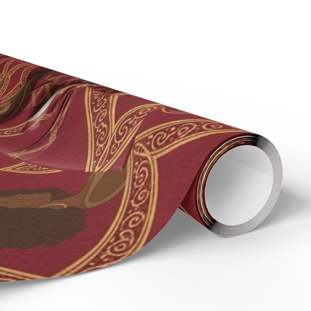 Crimson Diamond & Golden Staff — African American Gift Wrap by Family Wrap Co.