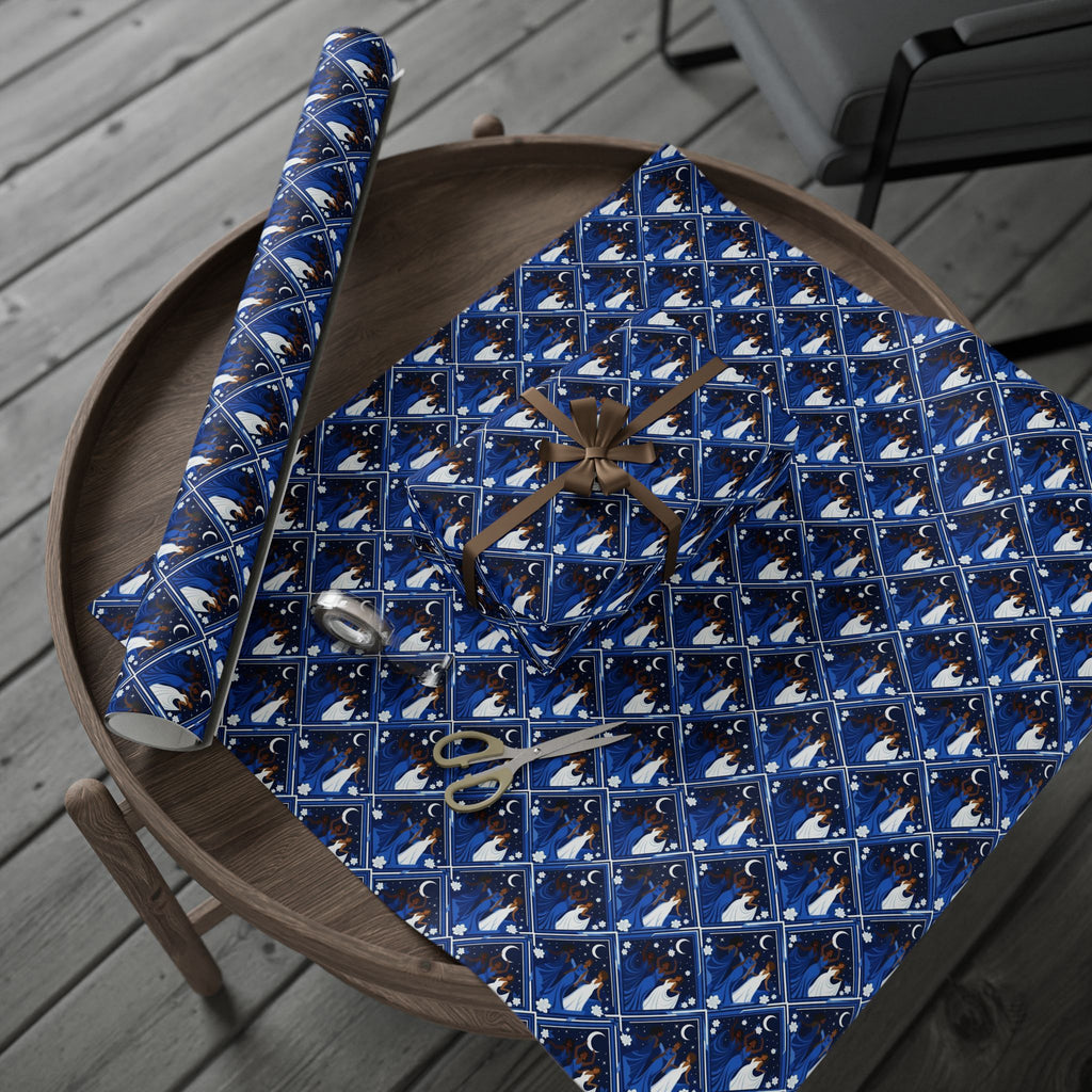 Royal Blue Moonlit Gala Wrapping Paper — Family Wrap Co.