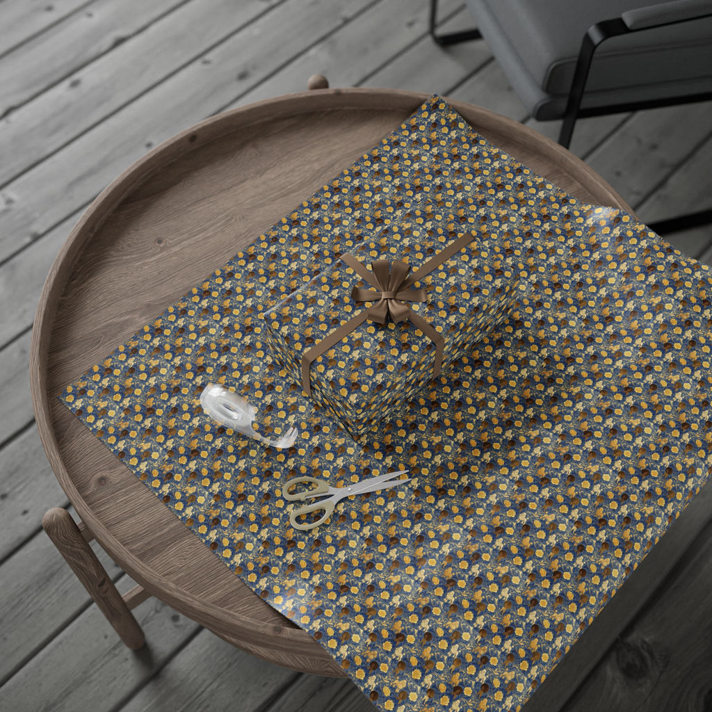 Sapphire Crown & Golden Bloom — African American Gift Wrap by Family Wrap Co.