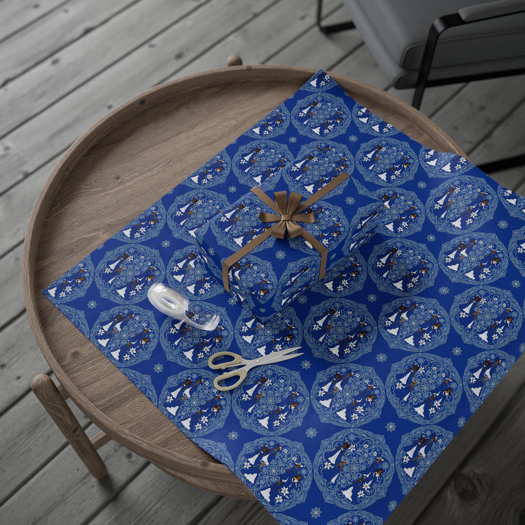 Royal Blue White Strolling Reverie Wrapping Paper — Family Wrap Co.