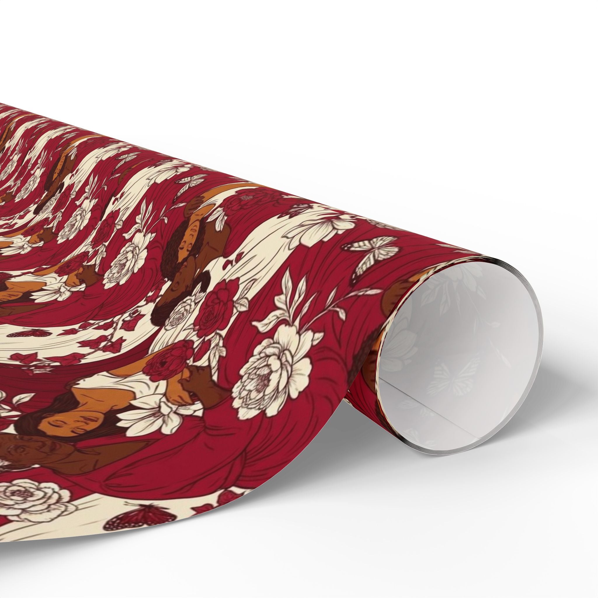 Crimson Cream Garden Gathering Wrapping Paper — Family Wrap Co.