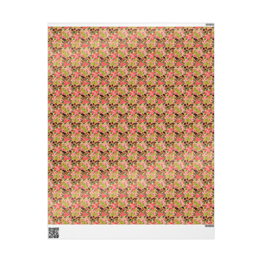 Pink & Green Family Celebration Wrap — African American Gift Wrap by Family Wrap Co.